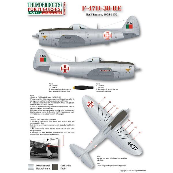 Republic F47D-30-RE Thunderbolt (Portugese AF)  PTC48005