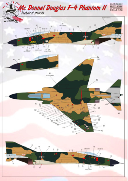 McDonnell Douglas F4 Phantom II stencils  0008-72