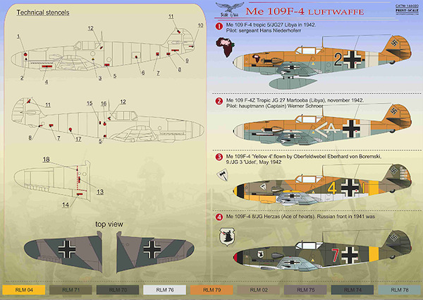 Messerschmitt BF109F-4 (Luftwaffe, Hungarian AF, Italian AF)  PRS144-020