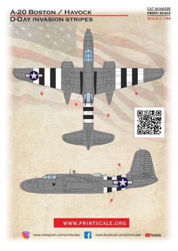 A20 Boston/Havoc. D-Day Invasion Stripes  PRS144-028