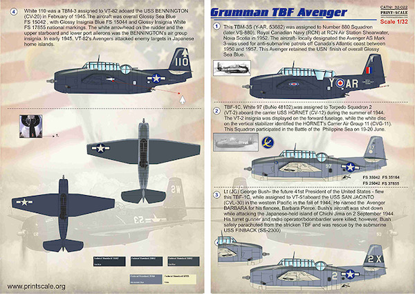 Grumman TBF Avenger (RCN, USN)  PRS32-022