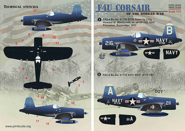Vought F4U-4 Corsair of the Korean war PRS32-023