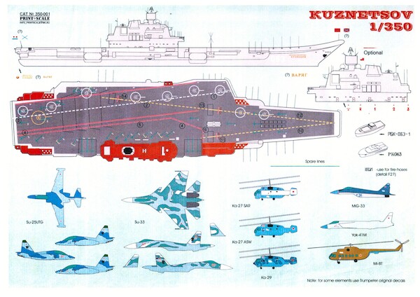 Russian Carrier Admiral Kutznetsov deck markings  PRS350-001
