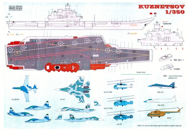 Russian Carrier Admiral Kutznetsov deck markings PRS350-001