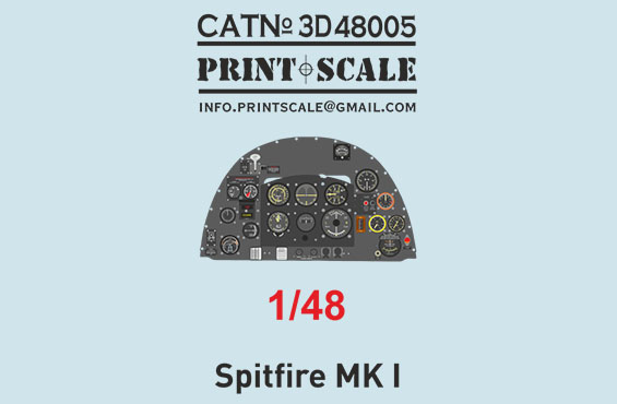 Supewrmarine Spitfire MKI Instrument panel PRS3D48-005