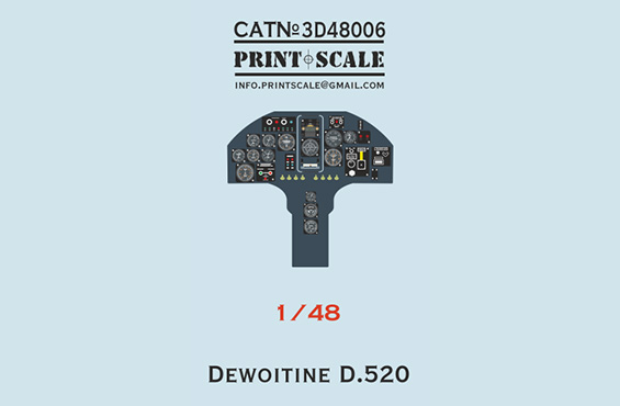 Dewoitine D520 Instrument panel PRS3D48-006