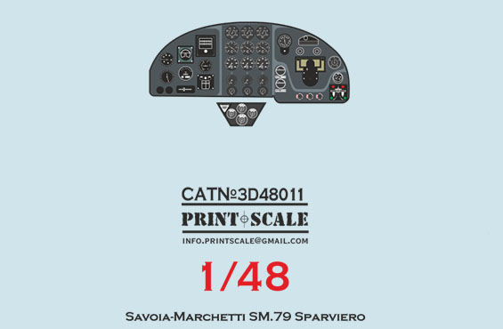 Savoia Marchetti SM79 Instrument panel (Eduard) PRS3D48-011