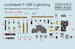 Instrument panels, Seatbelts  etc. for Lockheed P38F Lightning (Tamiya) PRS3D48-013