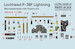Instrument panels, Seatbelts  etc. for Lockheed P38F Lightning (Tamiya) PRS3D48-013