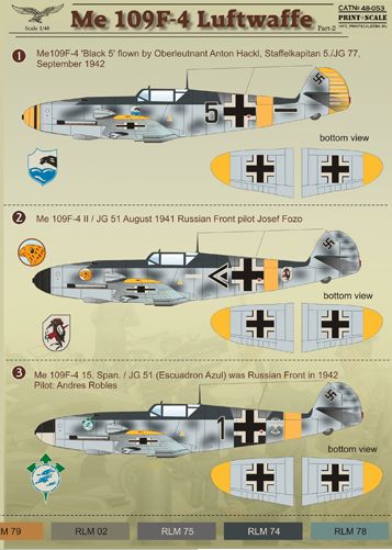 Messerschmitt BF109F-4 Part 2 PRS48-053