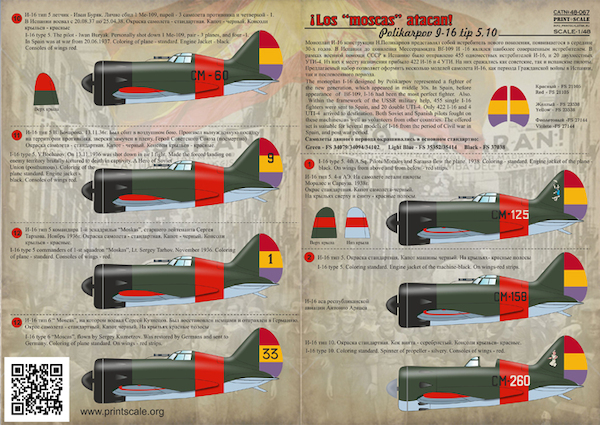 Los Moscas Atacan, I-16 in Spain  PRS48-067