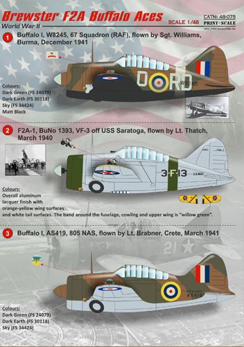 Brewster F2A Buffalo (RAF, Finnish AF, US Navy) PRS48-075