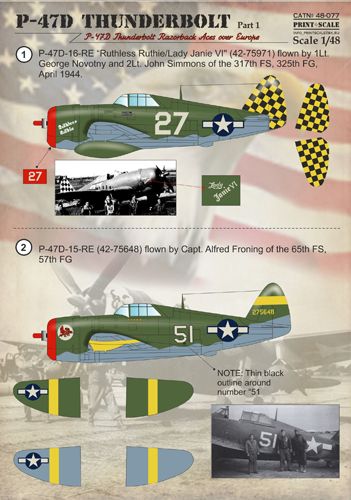 Republic P-47D Thunderbolt Razorback Aces over Europe Part 1 PRS48-077