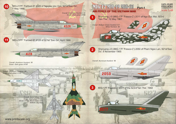Mig-17, MiG19, MiG21, Air Forces of the Vietnam war part 1 PRS48-088