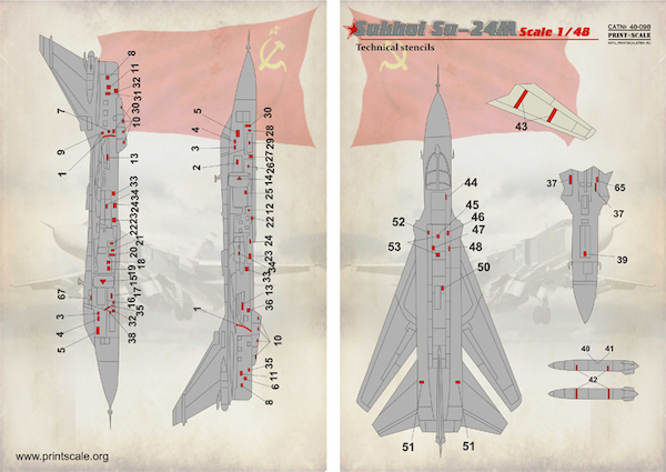 Suchoi Su24M Fencer Stencils  PRS48-098