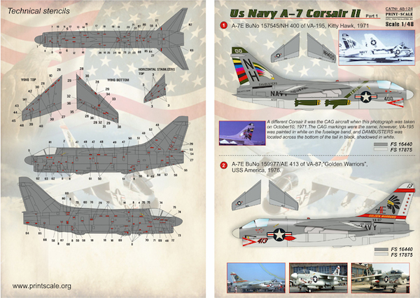 US Navy A7 Corsair part 1 including stencils PRS48-124