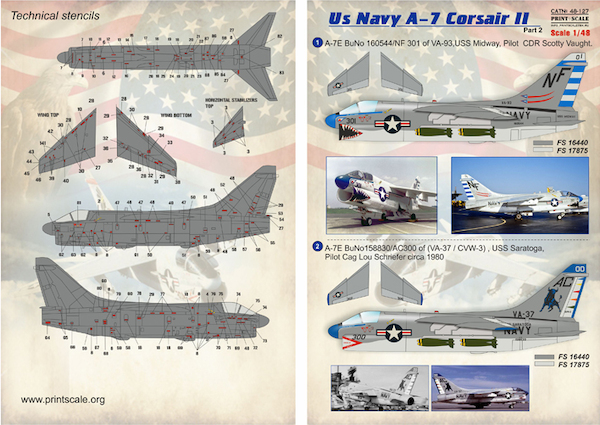 US Navy A7 Corsair part 2 including stencils  PRS48-127