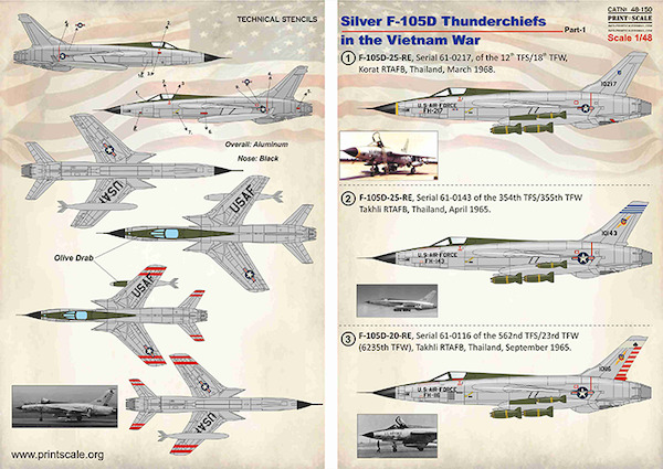 Silver F105D Thunderchiefs in the Vietnam War Part 1 PRS48-150