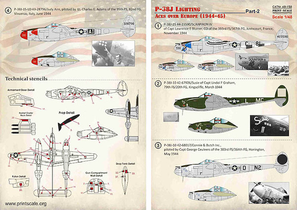 P38J Lightning Aces over europe (1944-1945) Part 2  PRS48-158