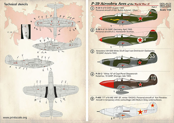 Bell P39 Aircobra Aces of World War II Part-1 PRS48-172