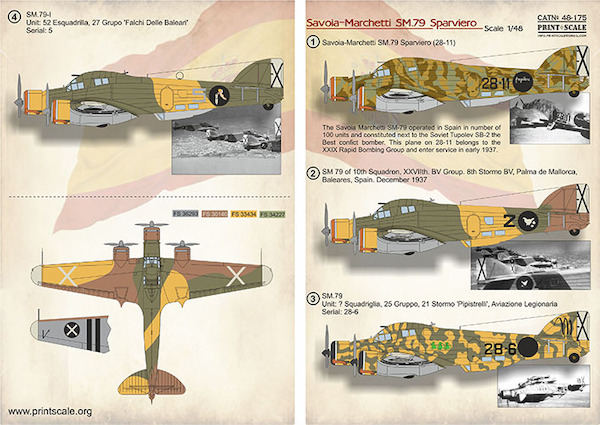 Savoia Marchetti SM79 Sparviero in the Spanish Civil War PRS48-175
