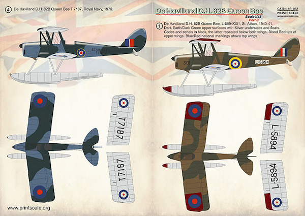 De Havilland DH-82b Tiger Moth Queen Bee Part-3 PRS48-183