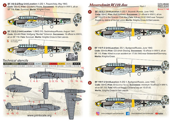 Messerschmitt BF110 Aces Part 1  PRS48-222