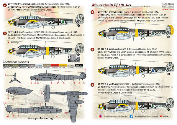 Messerschmitt BF110 Aces Part 1 PRS48-222