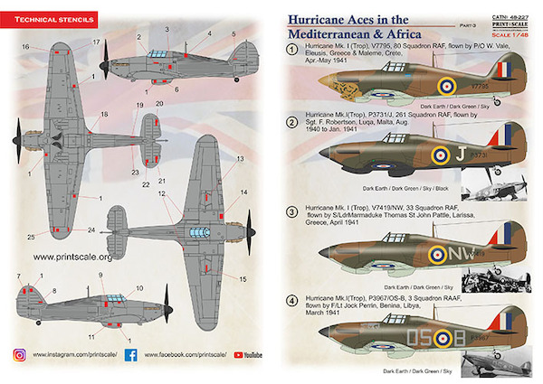 Hawker Hurricane Aces in the Meditteranean and Africa Part-3 PRS48-227