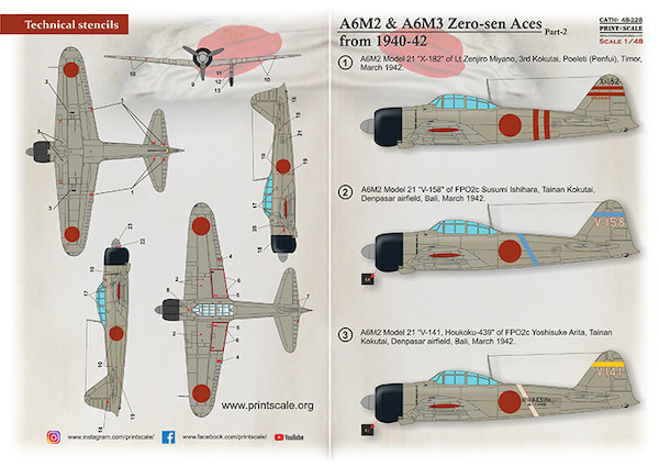 Mitsubishi A6M2 and A6M-3 Zero-Sen Aces Part 2 PRS48-228