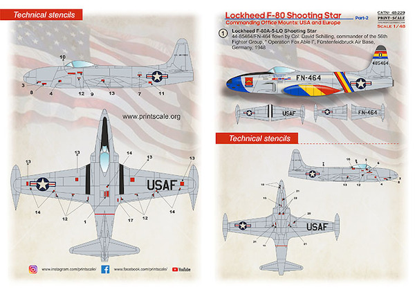 Lockheed F80 Shooting Star, Commanding Officers Mounts: USA and Europe Part-2 PRS48-229
