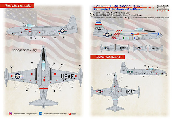 Lockheed F80 Shooting Star, Commanding Officers Mounts: USA and Europe Part-1 PRS48-231