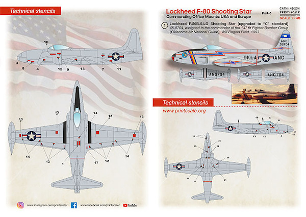 Lockheed F80 Shooting Star, Commanding Officers Mounts: USA and Europe Part-3 PRS48-234