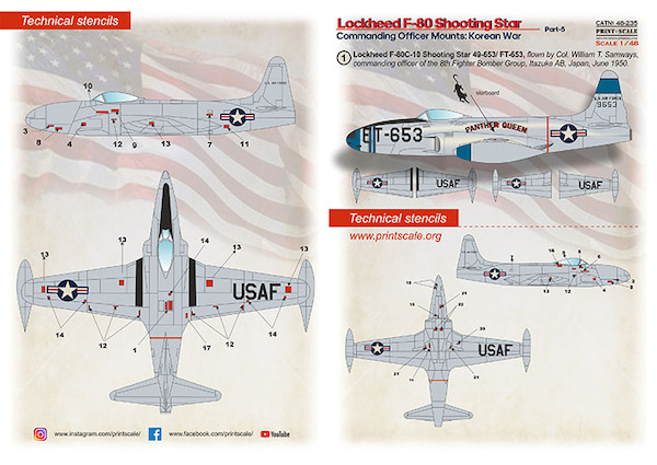 Lockheed F80 Shooting Star, Commanding Officers Mounts: USA and Europe Part-5 PRS48-235