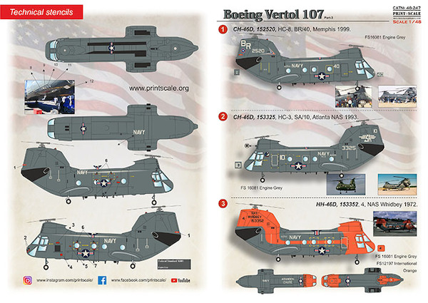 Boeing-Vertol 107 (CH46D, HH46D) US Navy Part 3 PRS48-247