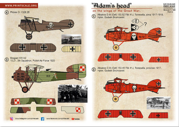 Adam`s head on the wings of the Great War Part 2 (Albatros DIII, Breguet 14, Phonix D1) PRS48-251