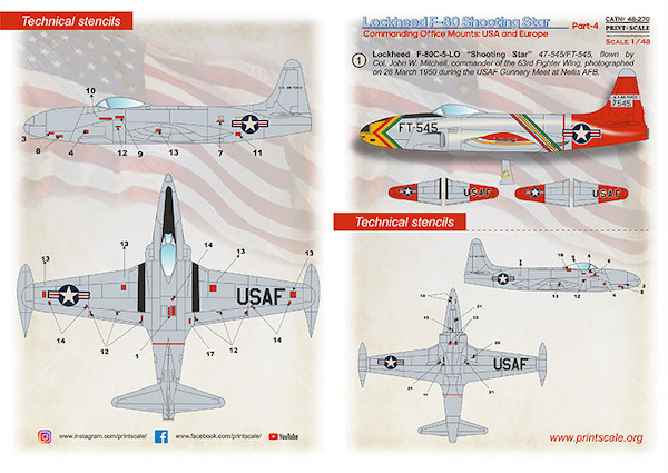 Lockheed F80 Shooting Star, Commanding Officers Mounts: USA and Europe Part-4 PRS48-270