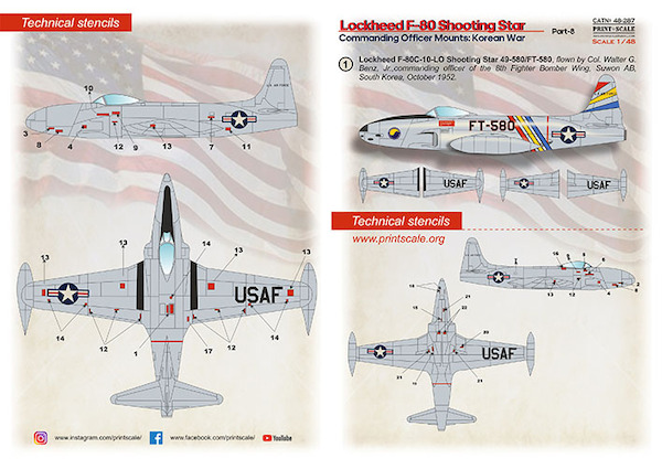 Lockheed F80 Shooting Star, Commanding Officers Mounts: USA and Europe Part-8 PRS48-287