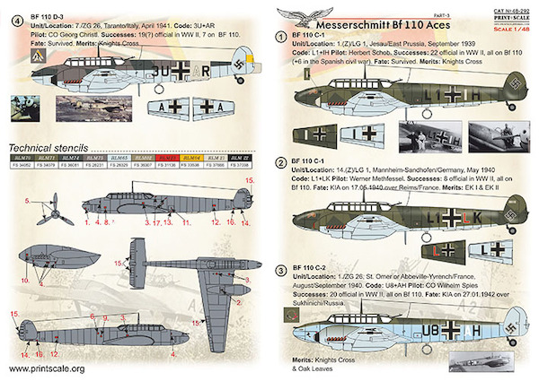 Messerschmitt BF110 Aces Part 3 PRS48-292