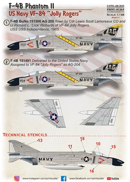 F4B Phantom II US Navy VF84 "Jolly Rogers" Part 1 PRS48-300