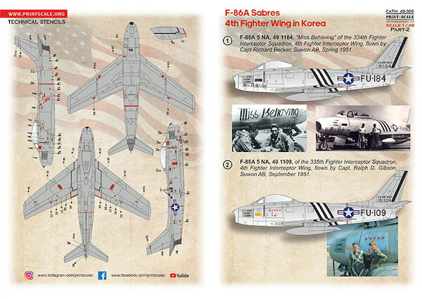 F86A Sabres 4th Fighter Wing in Korea. Part 2  PRS48-309