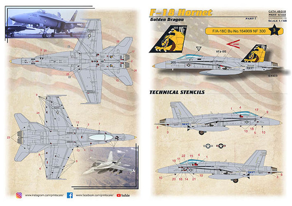 F/A18C Hornet. Part 1 "Golden Dragon"  PRS48-318