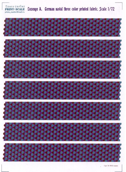 Lozenge A, German naval three colour printed fabric PRS48-LOS005