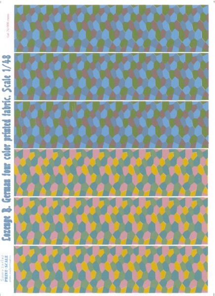 Lozenge B, German four colour printed fabric PRS-CAMo-006