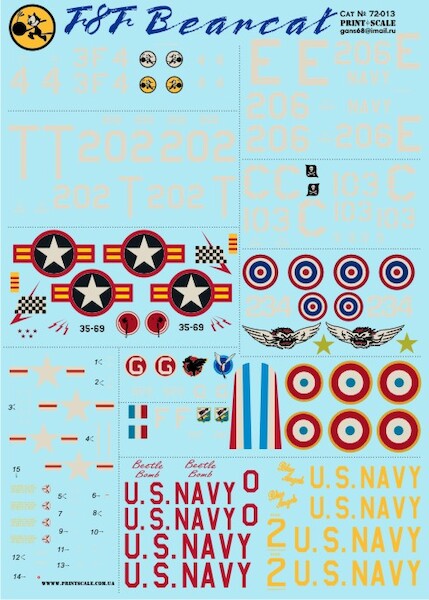 Grumman F8F Bearcat (US Navy, Armee de'l air, Thailand, South Vietnam) PRS72-013