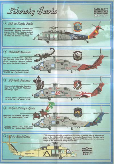 Family of Hawks of Sikorksy (H60)  PRS72-017