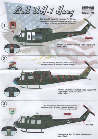 Bell UH1 Huey (US Army) PRS72-019