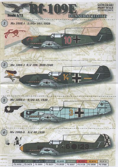 Messerschmitt BF109E (Germany, Spain, Rumania) PRS72-021