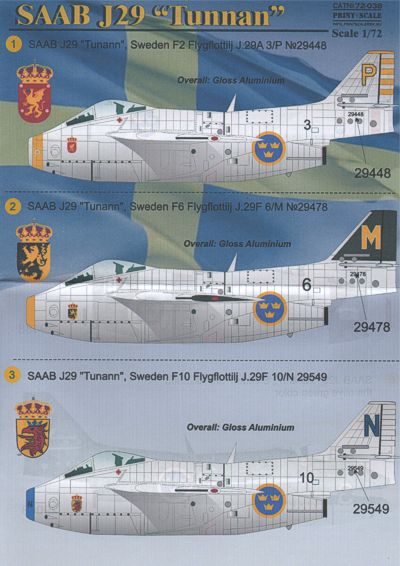 Saab J29 Tunnan (Austria, Sweden, UN) PRS72-038
