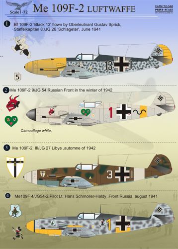 Messerschmitt Bf109F-2 (Luftwaffe) PRS72-048